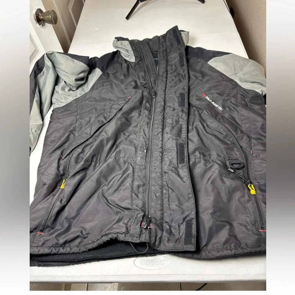 Vintage 90s POLO RALPH LAUREN Long Down Parka Jacket Puffer Black Mens Sz L C39